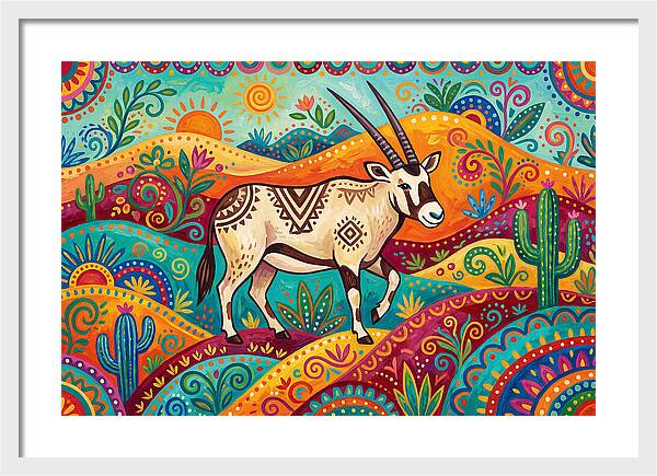 Oryx In Vibrant Landscape