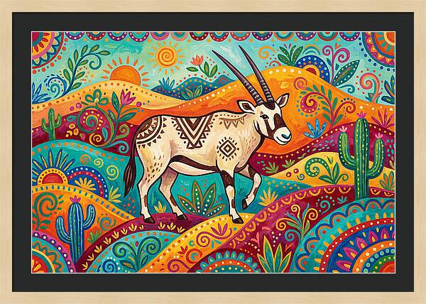 Oryx In Vibrant Landscape