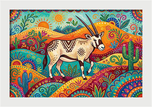 Oryx In Vibrant Landscape