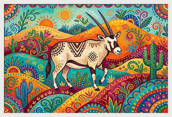 Oryx In Vibrant Landscape