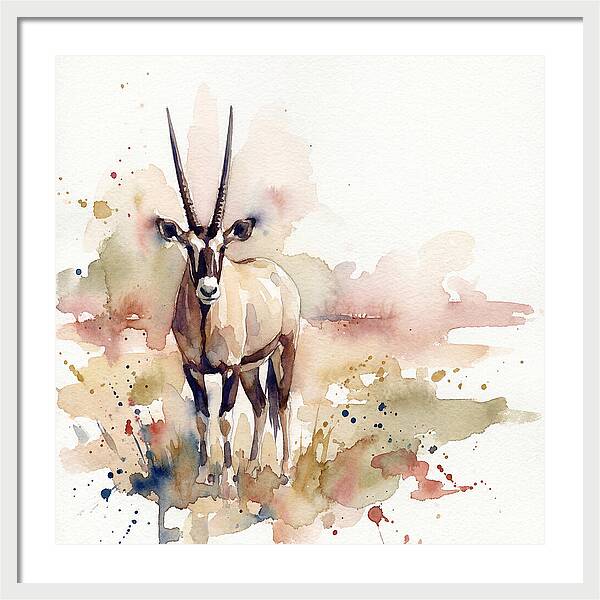 Oryx In Watercolor Splendor