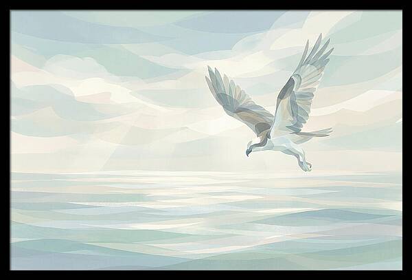 Osprey Diving Into Sparkling Water