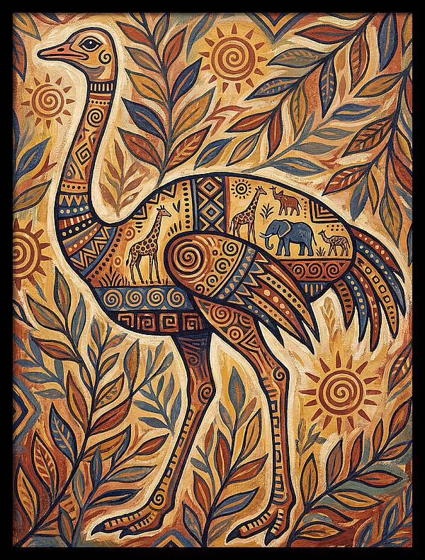 Ostrich Folk Art