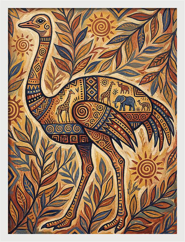 Ostrich Folk Art