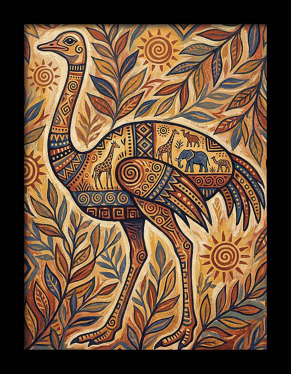 Ostrich Folk Art