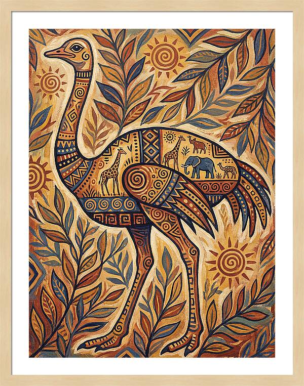 Ostrich Folk Art