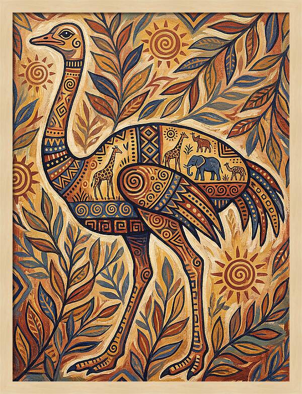 Ostrich Folk Art