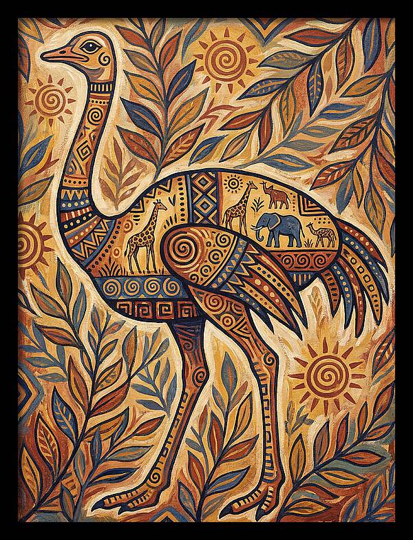 Ostrich Folk Art