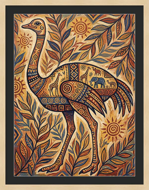 Ostrich Folk Art