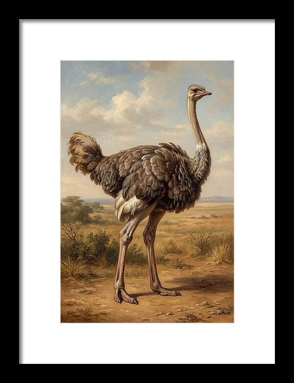Ostrich In Natural Habitat