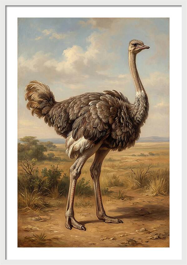 Ostrich In Natural Habitat