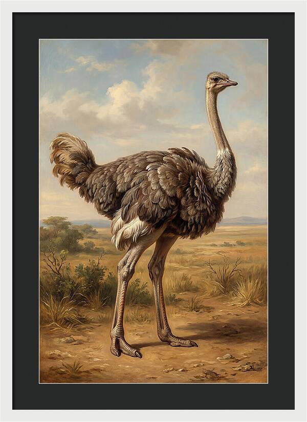 Ostrich In Natural Habitat