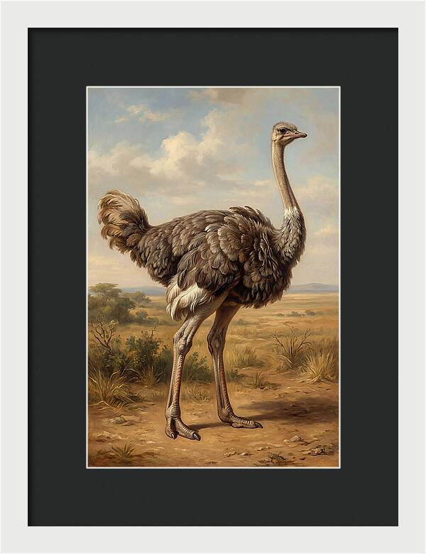 Ostrich In Natural Habitat