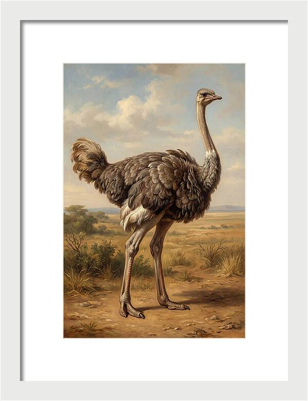 Ostrich In Natural Habitat