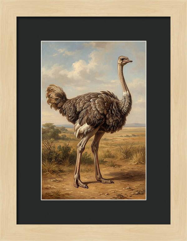 Ostrich In Natural Habitat