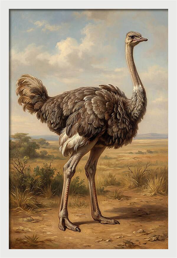 Ostrich In Natural Habitat