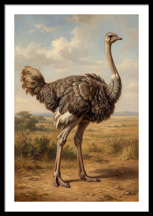 Ostrich In Natural Habitat