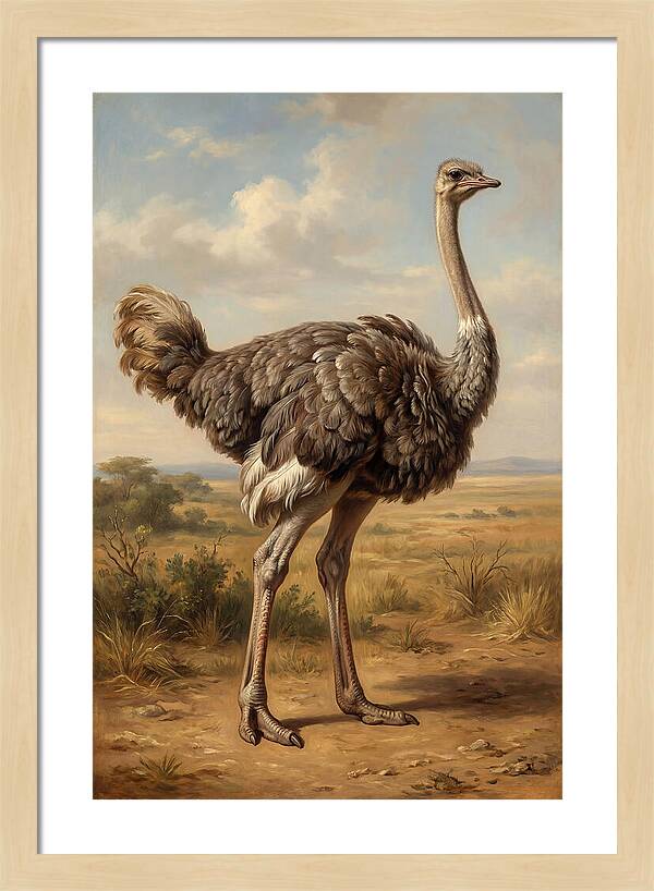 Ostrich In Natural Habitat