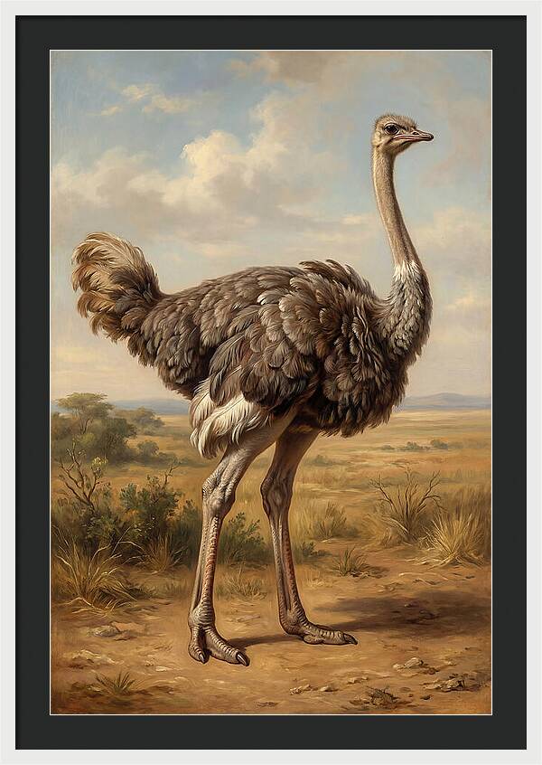 Ostrich In Natural Habitat