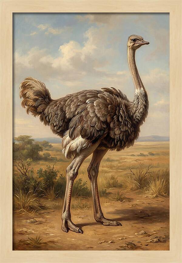 Ostrich In Natural Habitat