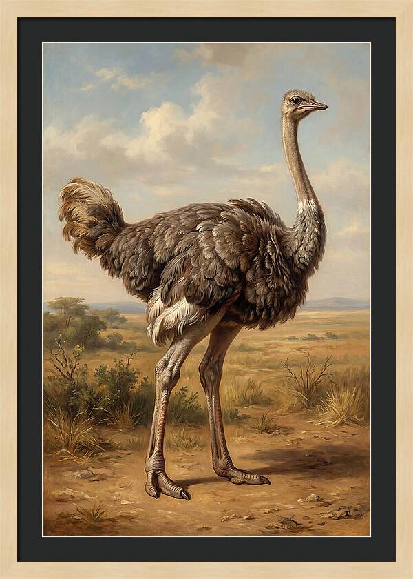 Ostrich In Natural Habitat