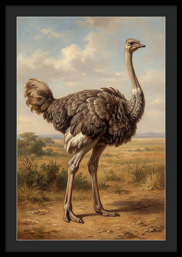 Ostrich In Natural Habitat