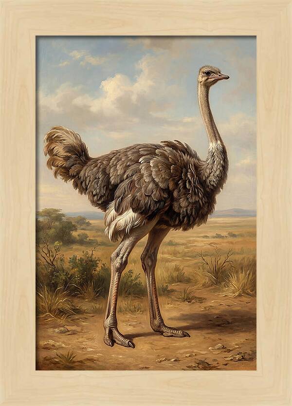Ostrich In Natural Habitat