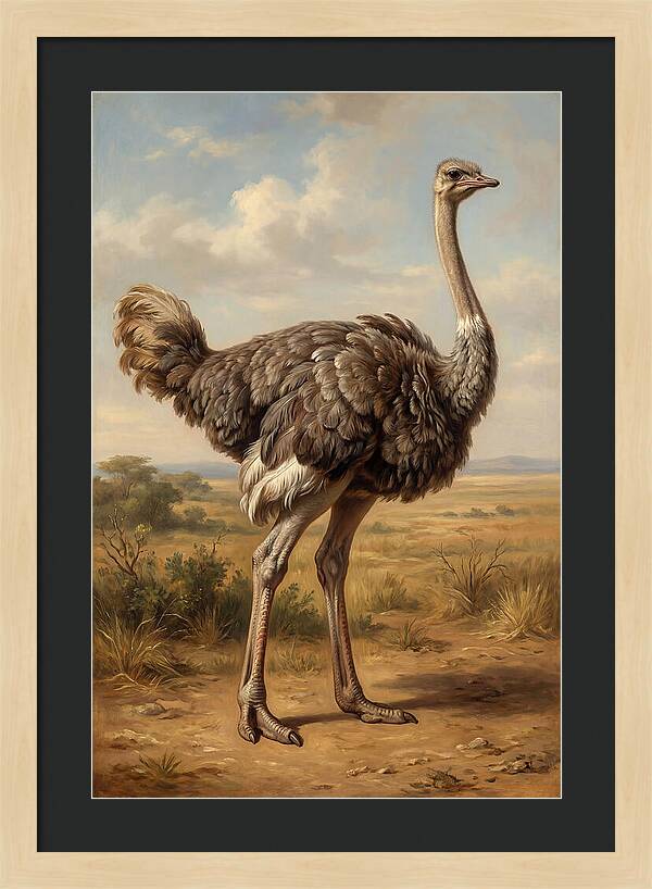 Ostrich In Natural Habitat