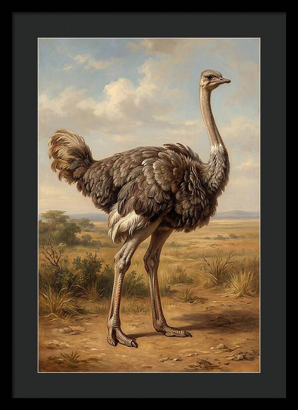Ostrich In Natural Habitat