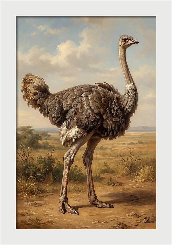 Ostrich In Natural Habitat