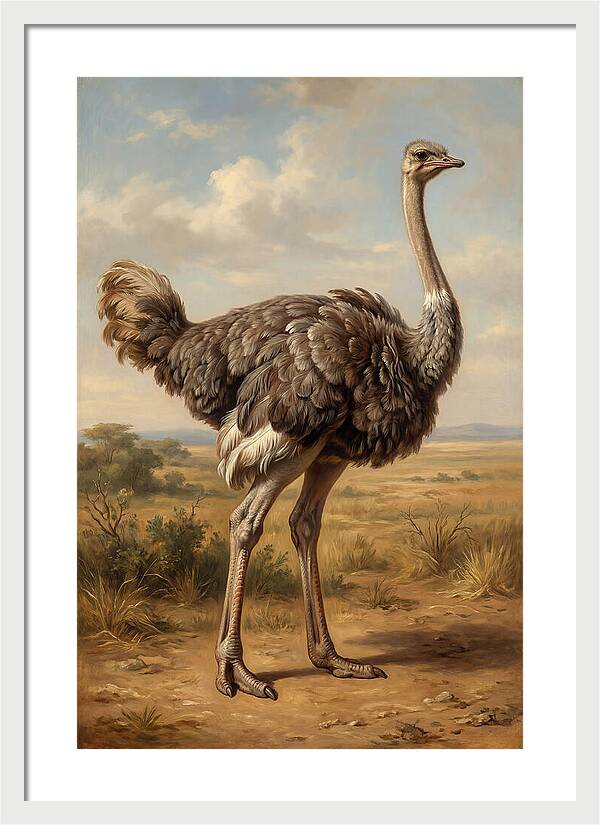 Ostrich In Natural Habitat