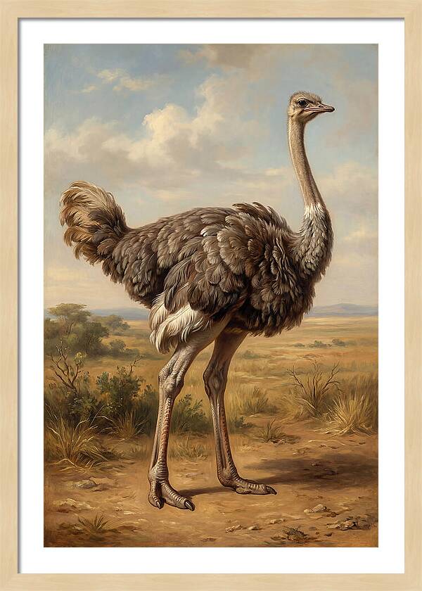 Ostrich In Natural Habitat