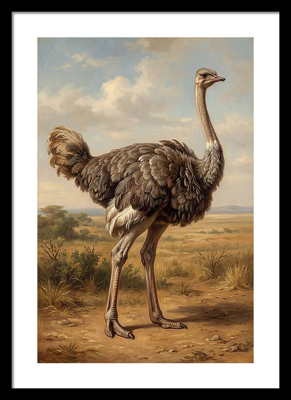 Ostrich In Natural Habitat