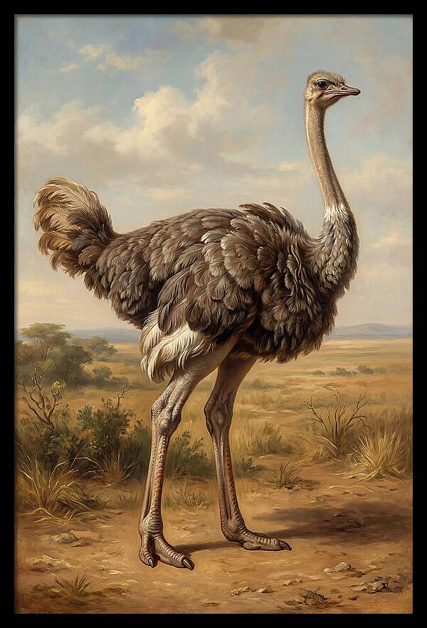 Ostrich In Natural Habitat
