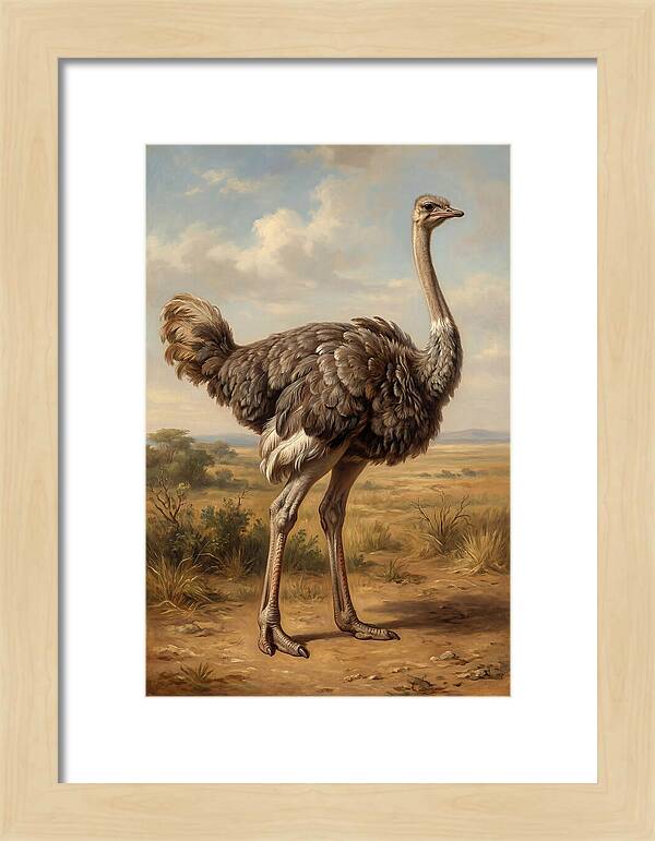 Ostrich In Natural Habitat
