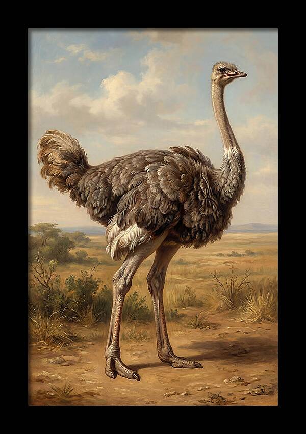 Ostrich In Natural Habitat