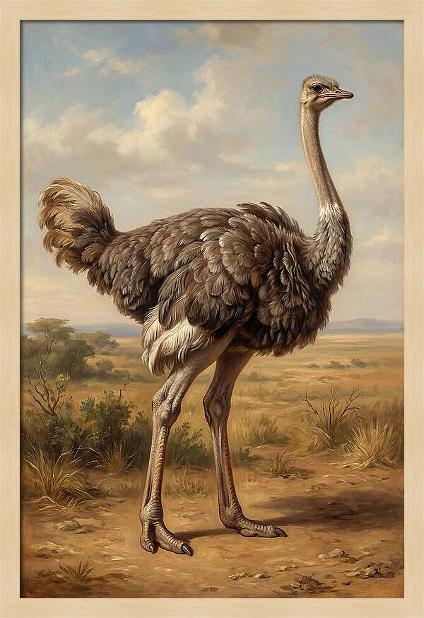 Ostrich In Natural Habitat