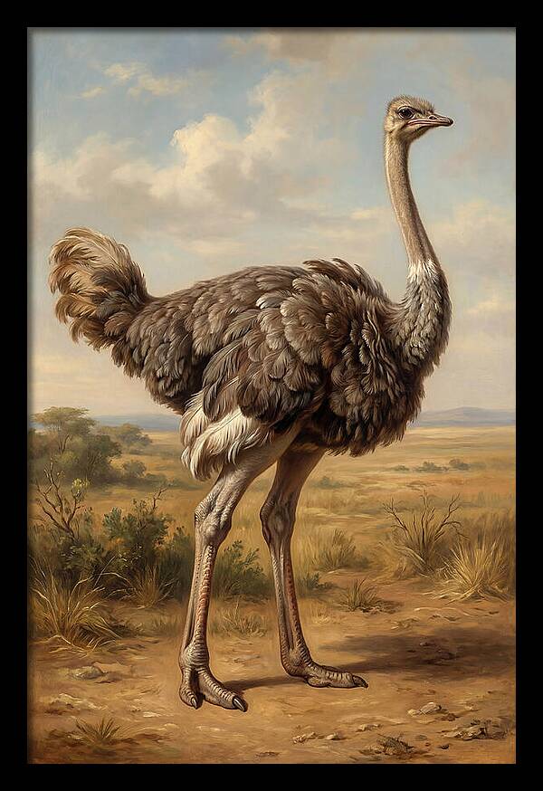 Ostrich In Natural Habitat