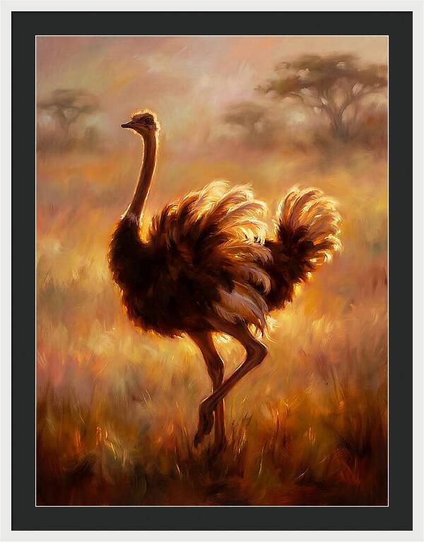 Ostrich In Sunset