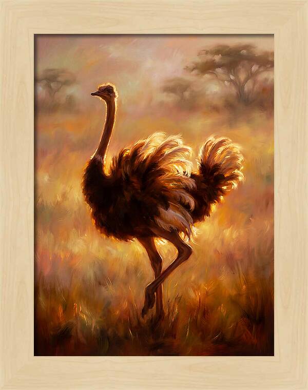 Ostrich In Sunset