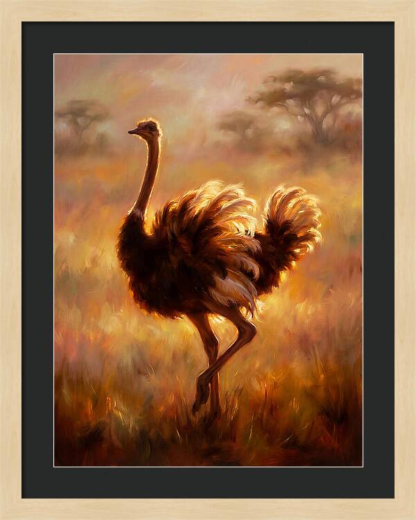 Ostrich In Sunset