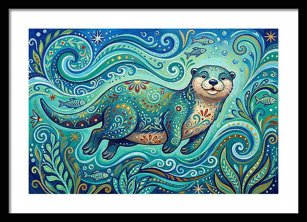 Otter Folk Swimming Joyfully