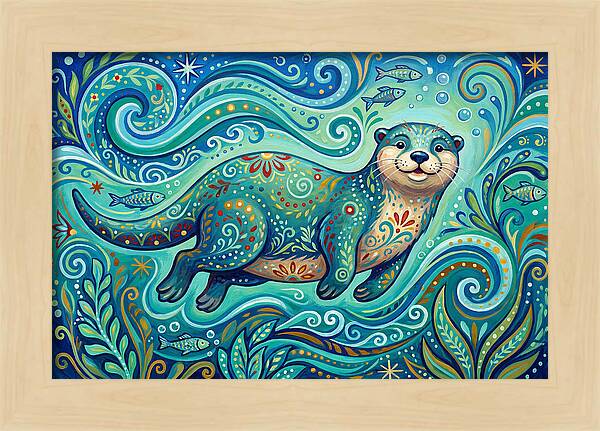 Otter Folk Swimming Joyfully
