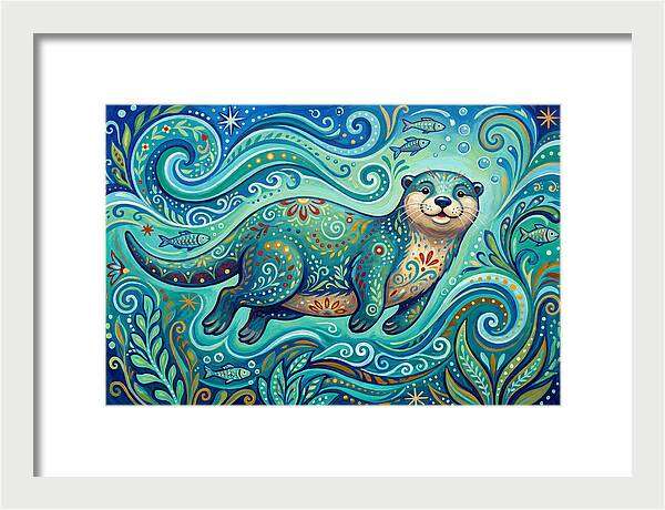 Otter Folk Swimming Joyfully