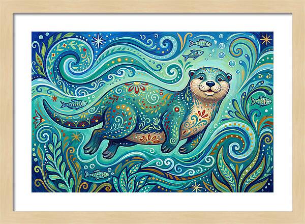 Otter Folk Swimming Joyfully