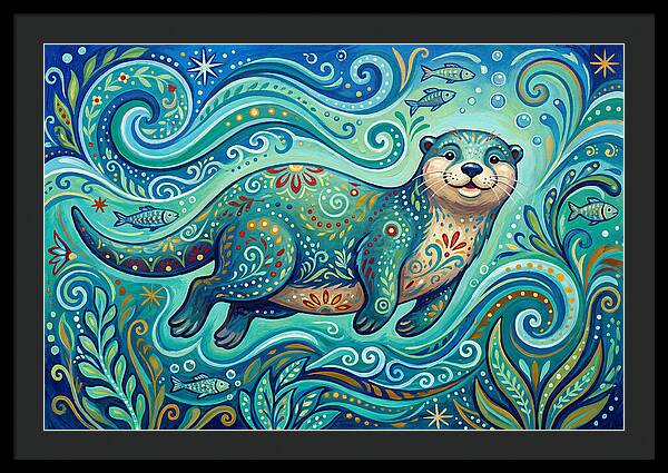 Otter Folk Swimming Joyfully
