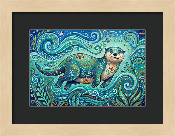 Otter Folk Swimming Joyfully