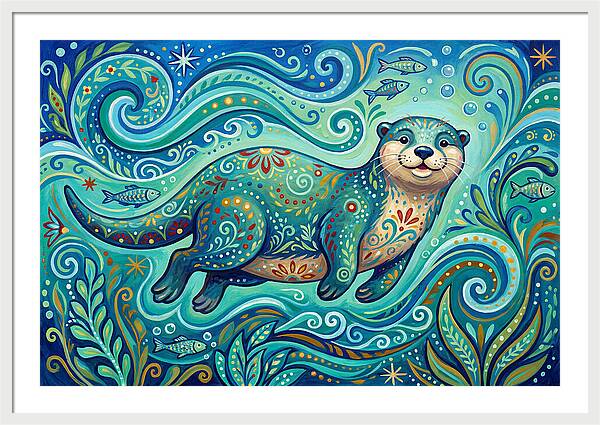 Otter Folk Swimming Joyfully