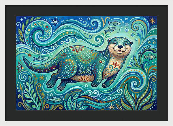 Otter Folk Swimming Joyfully