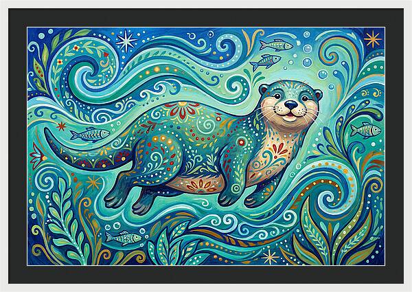 Otter Folk Swimming Joyfully